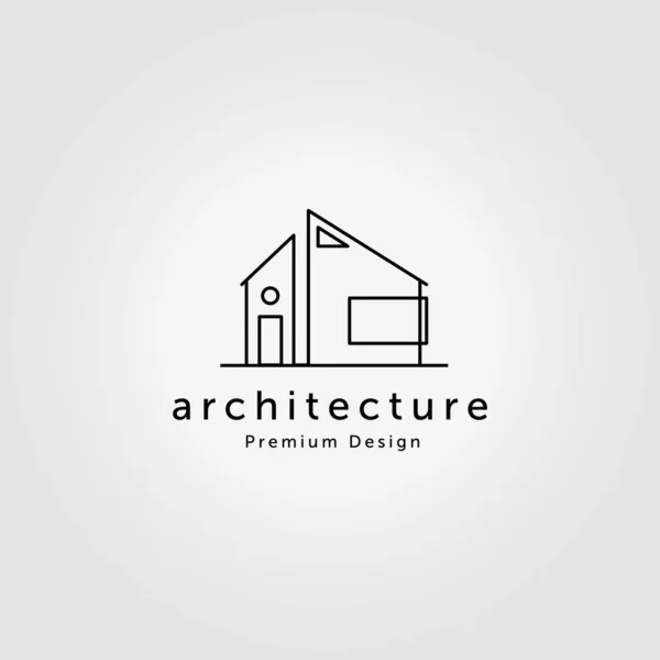 Minimal Real Estate House Logo Line Art Vector Illustratie Ontwerp — Stockvector