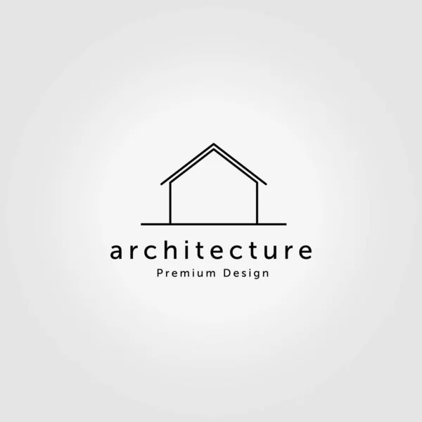 Minimal House Logo Design Vector Line Art Monoline Ilustración — Vector de stock