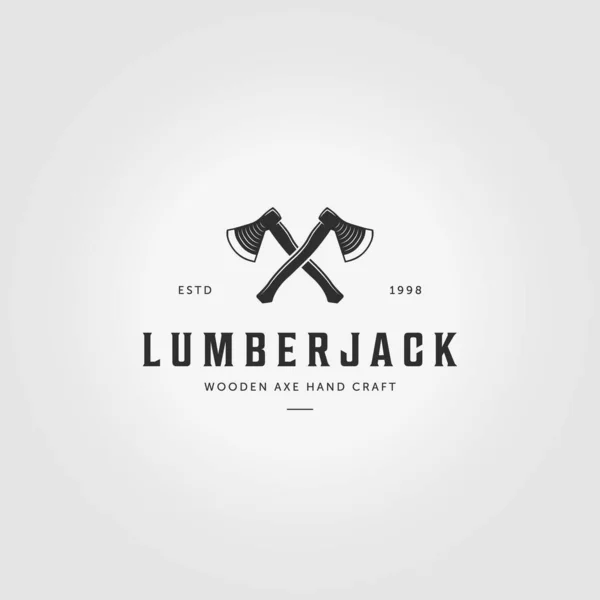 Hatchet Lumberjack Logo Vintage Vector Illustration Design Icon — Stock Vector