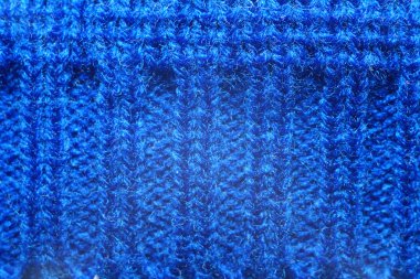 Kumaş mavi. Eski örgü, doku, arka plan, yakın çekim