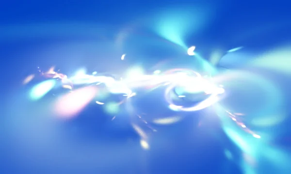 Nebulosa azul espacial abstrata fantasticamente translúcida com uma estrutura complexa composta por bolhas e nebulosas. Gráfico de arte fractal — Fotografia de Stock