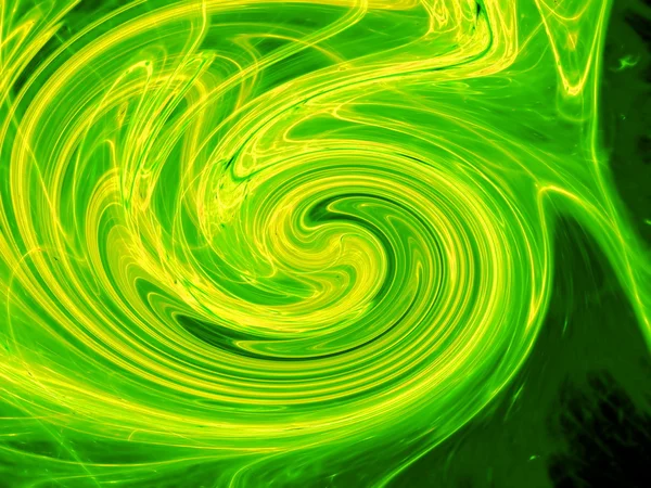 Nebulosa verde abstracta fantásticamente translúcida con una estructura compleja que consta de nebulosas. Arte fractal gráfico . — Foto de Stock