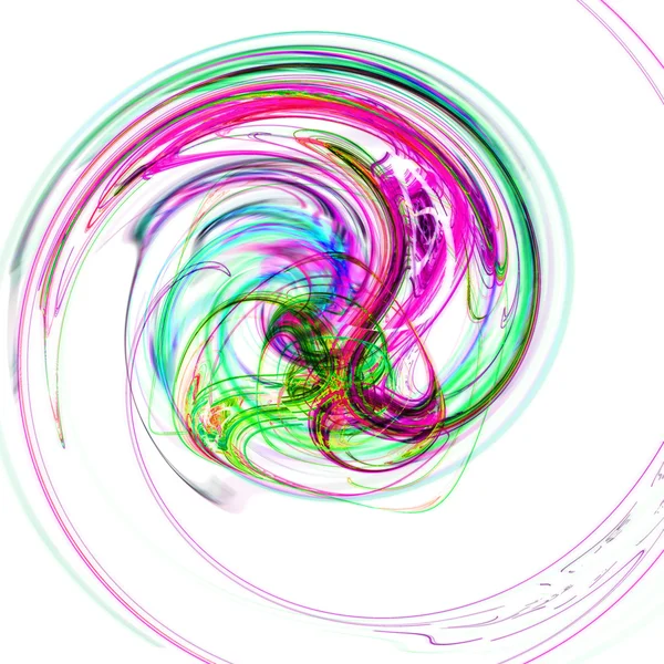 Abstracte fullcolor spiraal met een complexe structuur op witte achtergrond. Fractal Kunst afbeelding. — Stockfoto