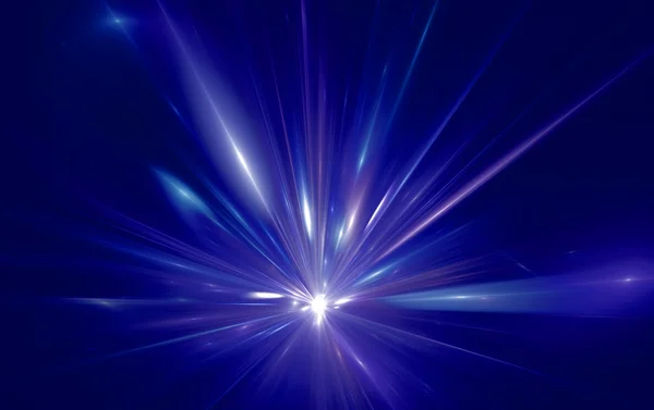 Shining a fantastic radial blast blue tint.Fractal art graphics — Stock Photo, Image