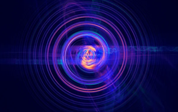 原子核と素粒子スパイラルをスクロール荒れ狂う火の玉の形で不安定な状態の摂動 — ストック写真