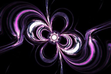 Soyut gizemli parlayan çiçek swirls. Fractal sanat grafik
