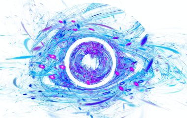 Korkunç şeytani mavi göz şeklinde Cadılar Bayramı kutlamalarının simgesi soyut. Fractal sanat grafik