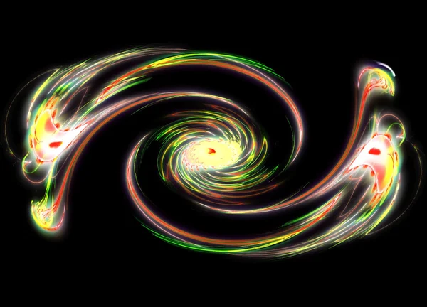 Gizemli renk çiçek swirls karanlık uzayda soyut