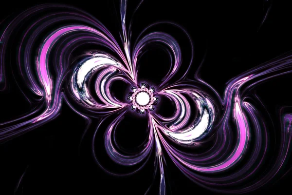 Soyut gizemli parlayan çiçek swirls. Fractal sanat grafik — Stok fotoğraf