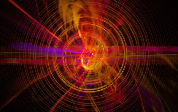 Verstoring van de atoomkern en elementaire deeltjes in een unstable staat in de vorm van een razende vuurbal scrollen spiraal — Stockfoto