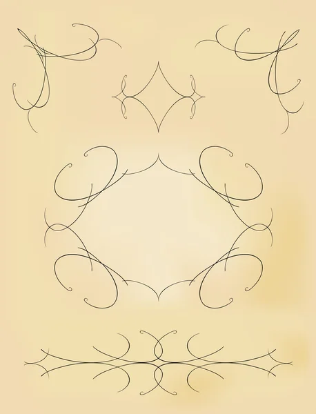 Vintage contours tourbillonne collection. Illustration vectorielle EPS10 — Image vectorielle