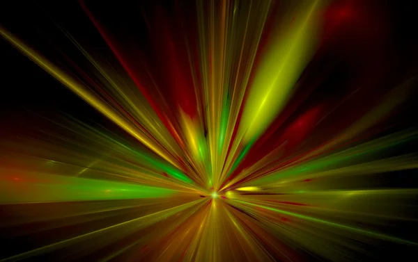 Shining a fantastic radial blast yellow tint. Fractal art graphics — Stock Photo, Image