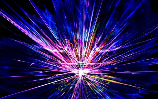 Shining a fantastic radial blast. Fractal art graphics