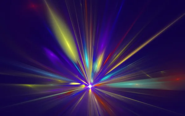 Menunjukkan warna ledakan radial yang fantastis. Grafis seni fraktal — Stok Foto