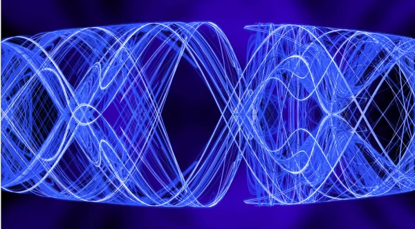 Raagbol wervelingen abstracte heldere symmetrische swirl op basis van het donker. Fractal Kunst graphics — Stockfoto