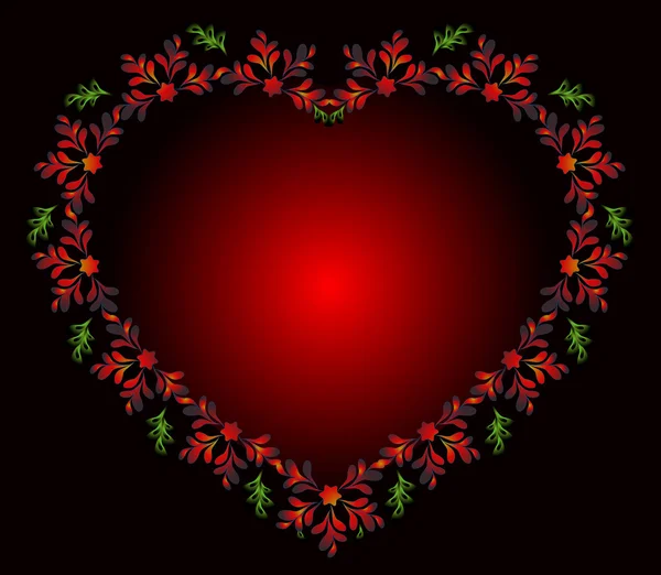 Corazón de flores para San Valentín. Ilustración vectorial EPS10 — Vector de stock