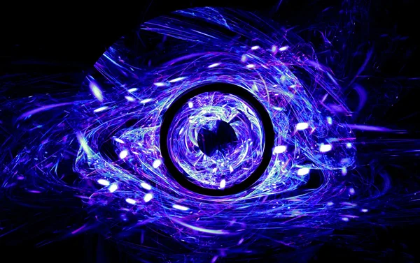 Korkunç şeytani göz şeklinde Cadılar Bayramı kutlamalarının simgesi soyut. Fractal sanat grafik