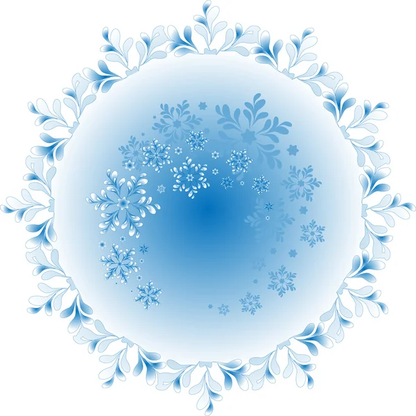 The pattern of blue and white snowflakes — Stock Vector