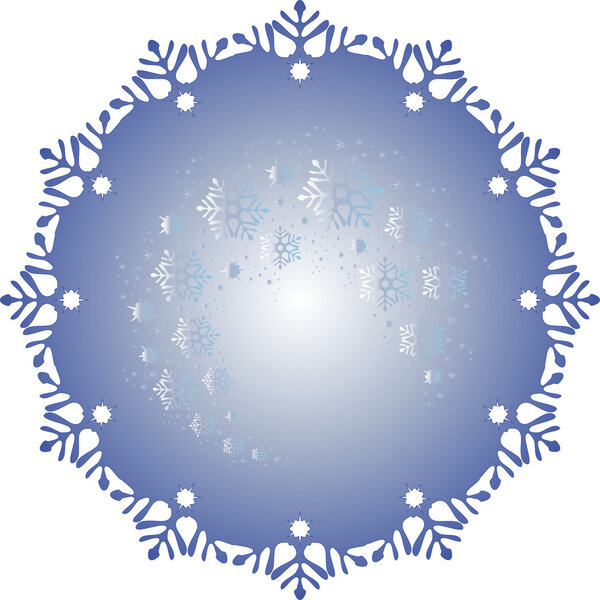 Ледяной шар, покрытый образцом мороза в виде метели. Векторная иллюстрация EPS
