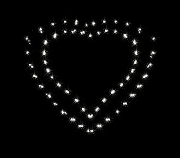 Brilla en forma de dos corazones románticos — Foto de Stock