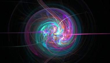 Fraktal sarmal ince jetleri, yıldız ve Parlatıcı dokuma. Fractal sanat grafik