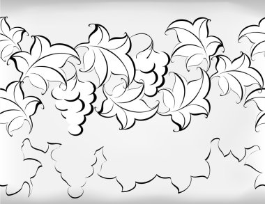 Siyah-beyaz desen asma dan. Eps10 vektör çizim