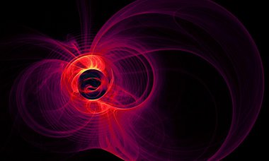 Yuvarlak soyut resim, mavi dalgalar ve plazma. Fractal sanat grafik