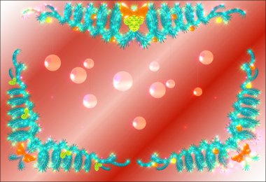 Kırmızı topları olan Noel ağacı