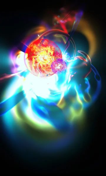 Abstract blurred an astronomical nebula magnetic storm on unstable supernova. Fractal art graphics — Stock Photo, Image