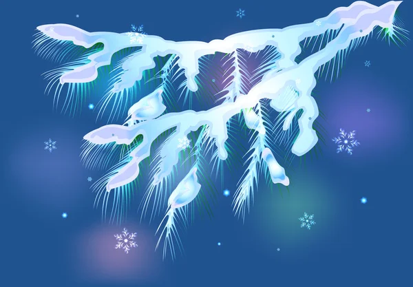 クリスマスの雪モミ枝。Eps10 ベクトル図 — ストックベクタ