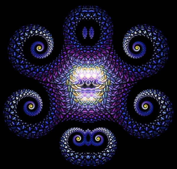 Briljante fractale patroon lijkt op ijs octopus. abstractie gebaseerde fractal graphics — Stockfoto
