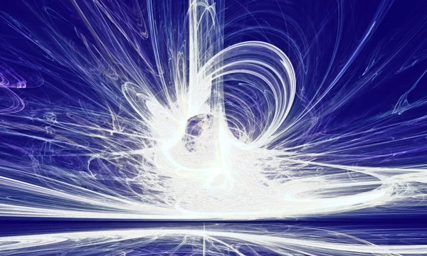 Gizemli yabancı formu manyetik alanlar gece gökyüzünde. Fractal sanat grafik