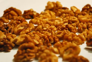 Soyulmuş çekirdek ceviz toplu olarak yakın çekim toplu olarak arka plan olarak