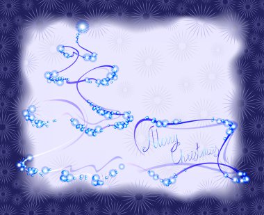 Kartpostal ile Noel ağacı çerçeve içinde. Eps10 vektör çizim