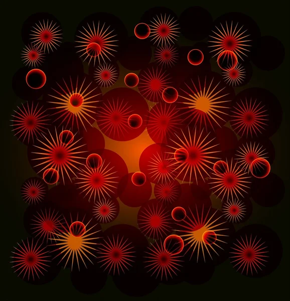 Αφηρημένα φόντο με κόκκινα λουλούδια. Εικονογράφηση φορέας Eps10 — Διανυσματικό Αρχείο