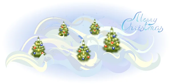 Cartão com árvores de Natal. Ilustração do vector EPS10 —  Vetores de Stock