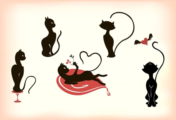 Soyut stilize kediler farklı teşkil etmektedir. Eps10 vektör çizim