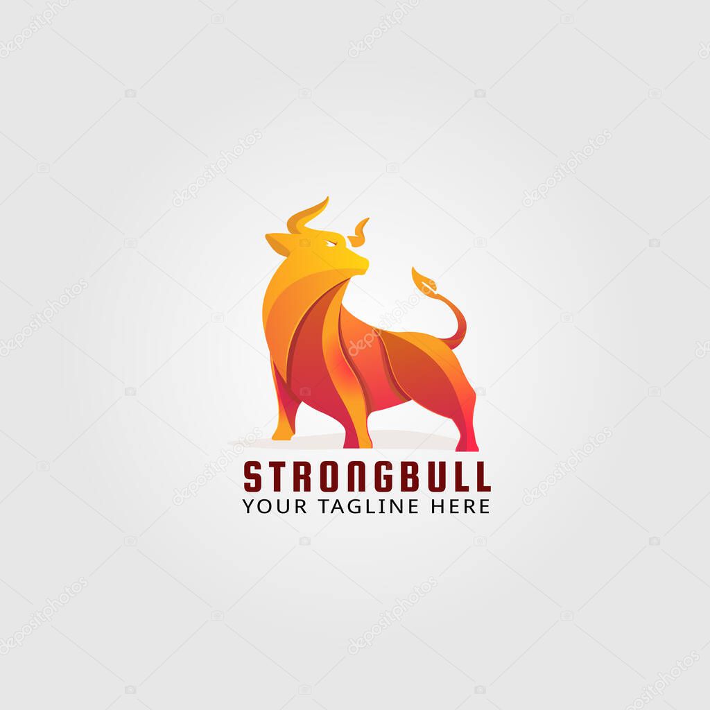 Fire color strong bull for your company