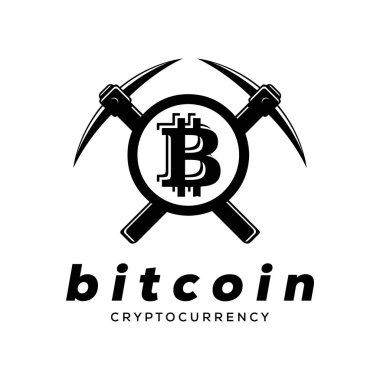 madencilik kripto para birimi logo vektör illüstrasyon tasarımı