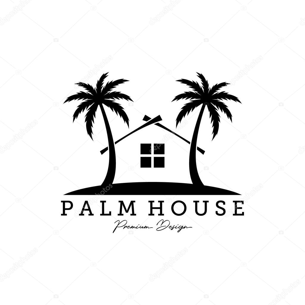 palm house logo vector illustration design