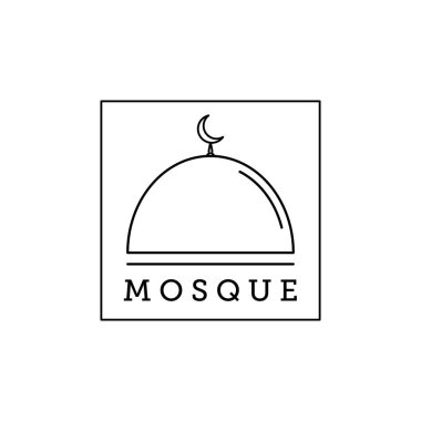 cami kubbesi logo hattı sanat vektör çizimi tasarımı.