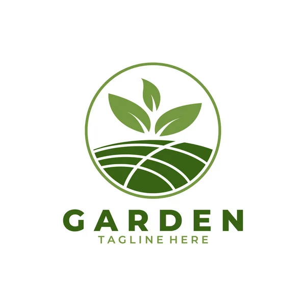 Vert Jardin Logo Modèle Vectoriel Illustration Conception — Image vectorielle
