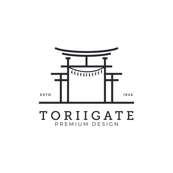 Torii Λογότυπο Πύλη Ιαπωνικό Σύμβολο Διάνυσμα Πολιτισμού Ελάχιστη Σχεδίαση Απεικόνισης — Διανυσματικό Αρχείο