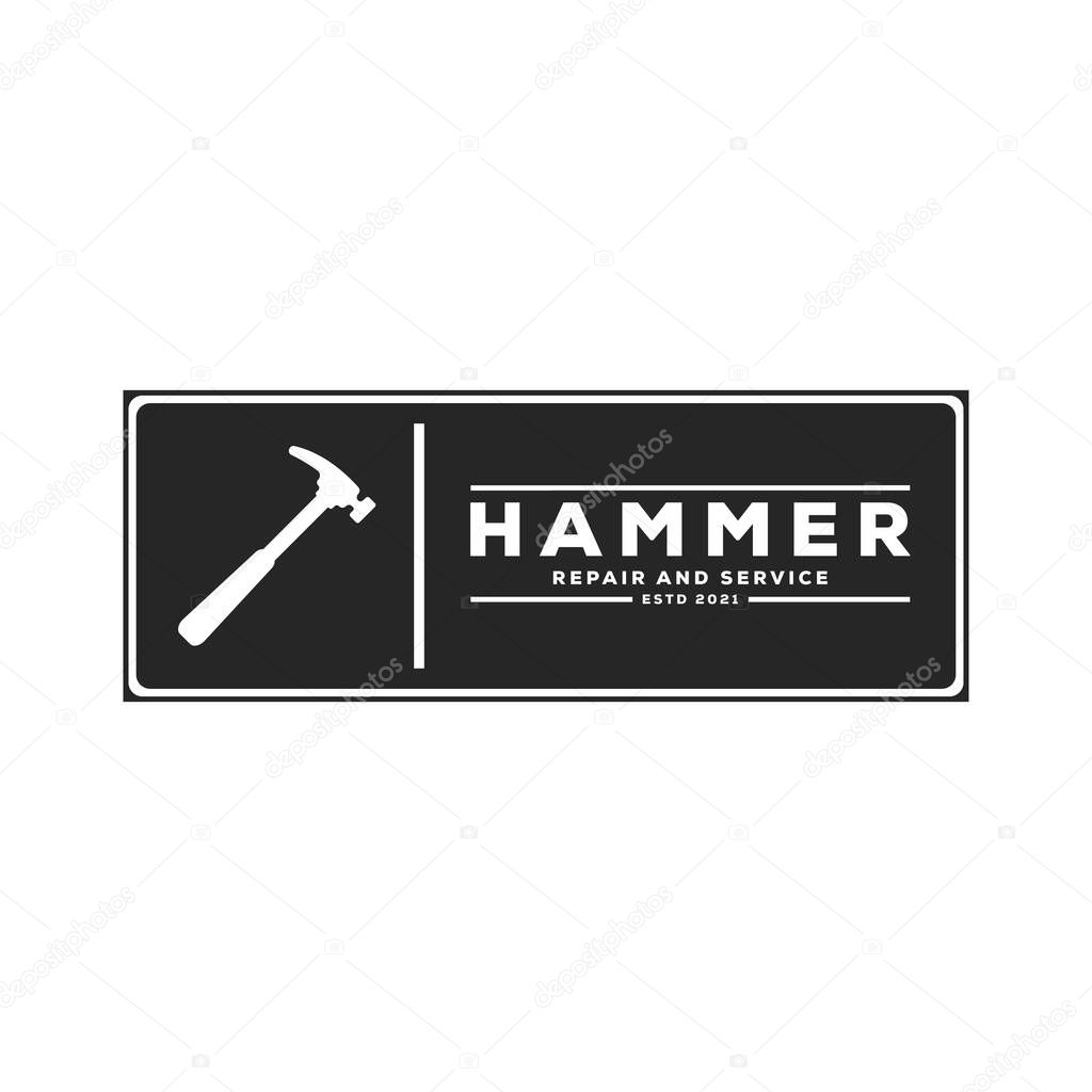 hammer vintage logo vector illustration template