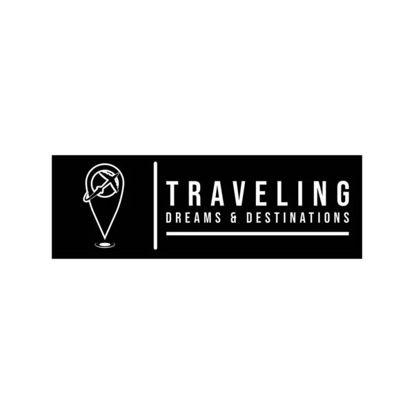 旅行代理店ベクトルロゴテンプレート 休日のロゴテンプレート 地図のロゴコンセプト上の場所 — ストックベクタ
