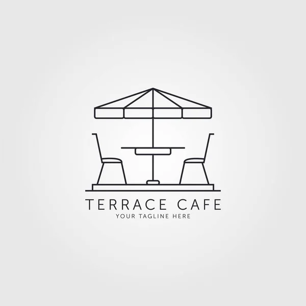 Terraço Ícone Linha Arte Logotipo Vetor Design Ilustração Minimalista —  Vetores de Stock