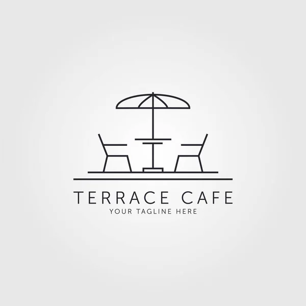 Terraço Ícone Linha Arte Logotipo Vetor Design Ilustração Minimalista —  Vetores de Stock