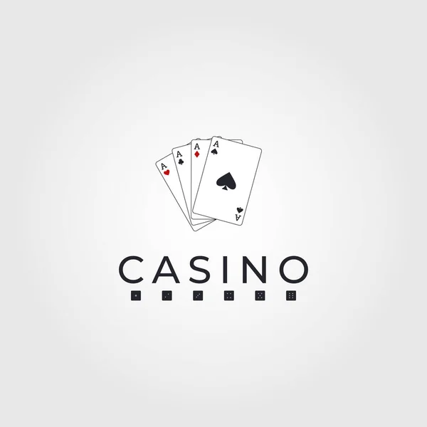 Logo Vettoriale Casino Logo Del Poker Con Carta Poker — Vettoriale Stock