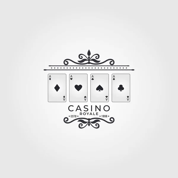 Logotipo Vectorial Para Casino Vintage Poker Casino Conjunto Emblemas Juego — Vector de stock