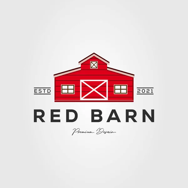 Дизайн Векторной Иллюстрации Логотипа Фермы Красного Коровника Стоковая Иллюстрация